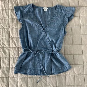 J.Crew Factory Chambray Peplum Top